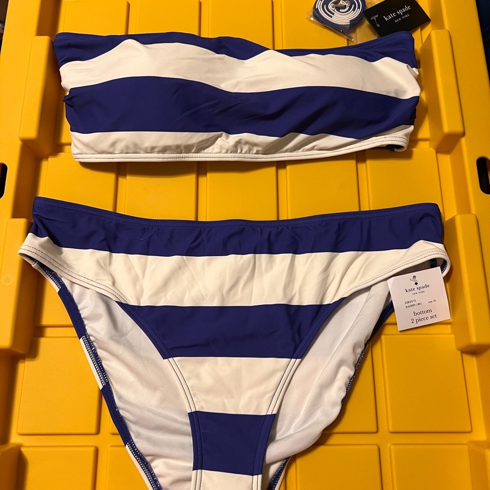 Kate Spade Blueberry and White Bikini Set